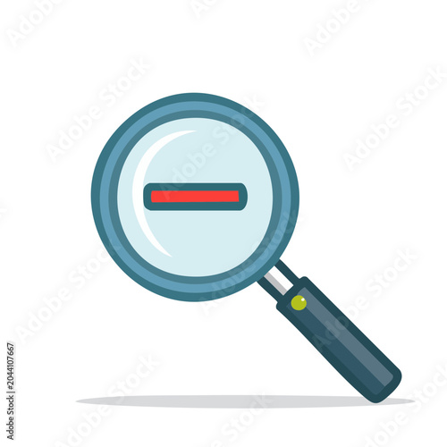 Magnifying glass icon with zoom out symbol