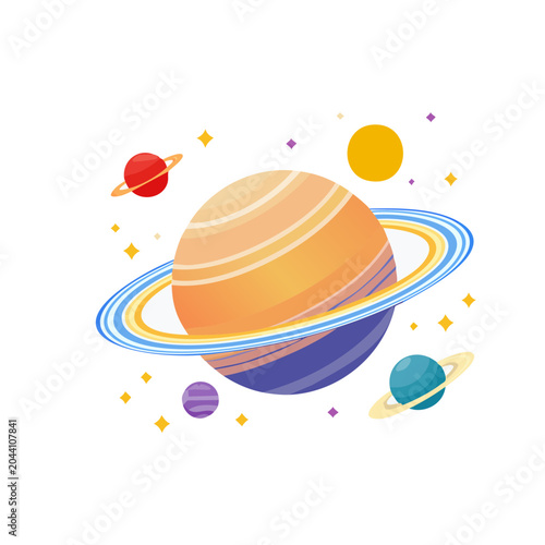 Stylized Planets and Stars in Space