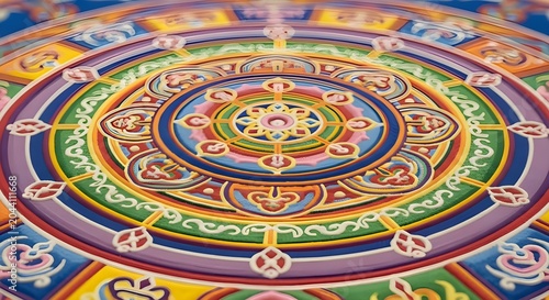 Intricate Mandala Design with Vibrant Colors and Symmetrical Patterns on Transparent Background