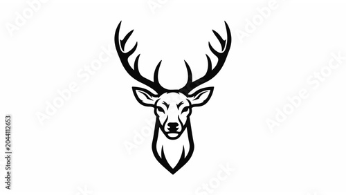 Foto Deer Head with Antlers Illustration.