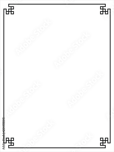 Art Deco black ornamental decorative frame. Vintage simple line frame border plaque book cover. Frame border deco vector simple line isolated. Vector illustration.