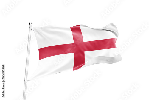 Obraz na plátně England flag waving on pole isolated on transparent background