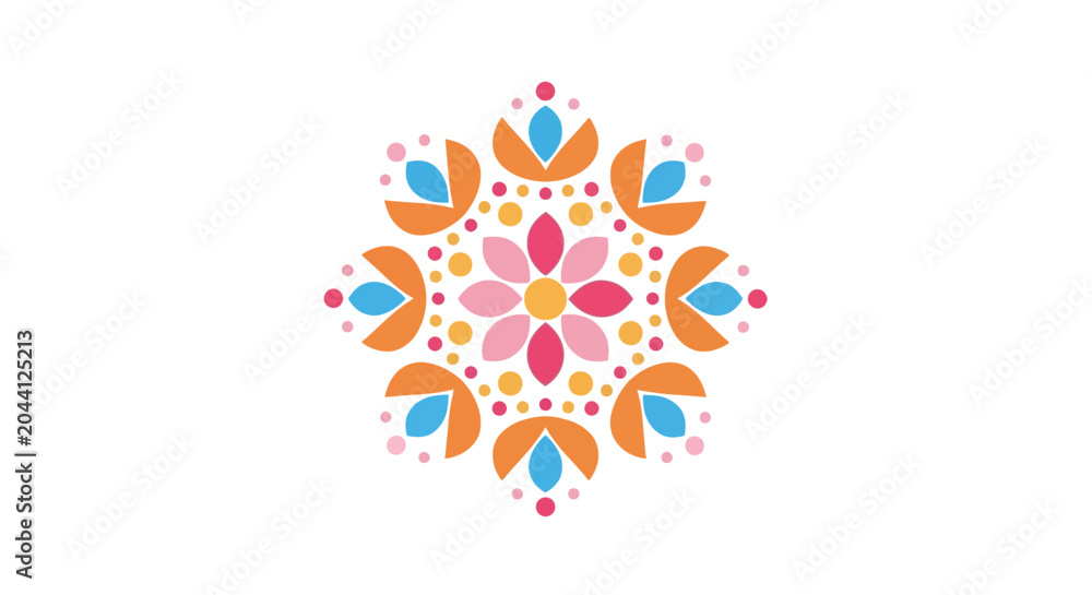 Fototapeta premium Vibrant colorful mandala design pattern art.