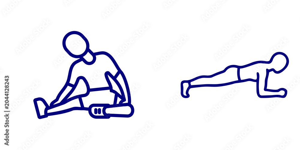 Fototapeta premium Person doing push-ups exercise icon isolated on transparent background
