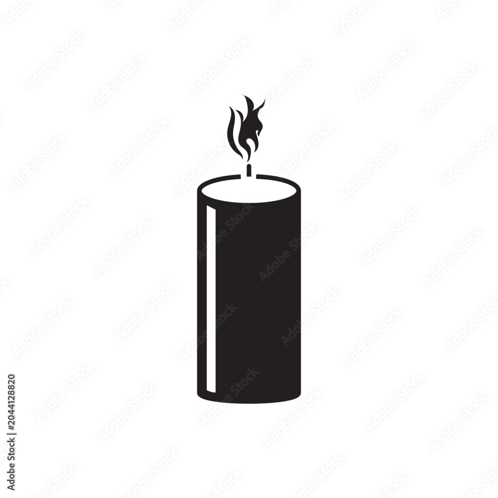 Obraz premium candle logo silhouette vector, silhouette candle logo vector, burning candle silhouette logo, flame candle light logo silhouette design on white background 