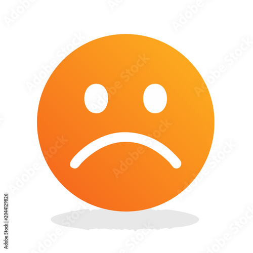 Sad face icon with orange gradient