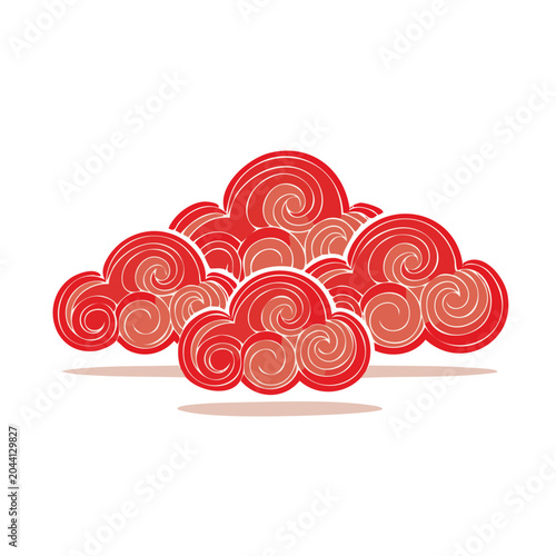 Red Swirling Clouds Illustration