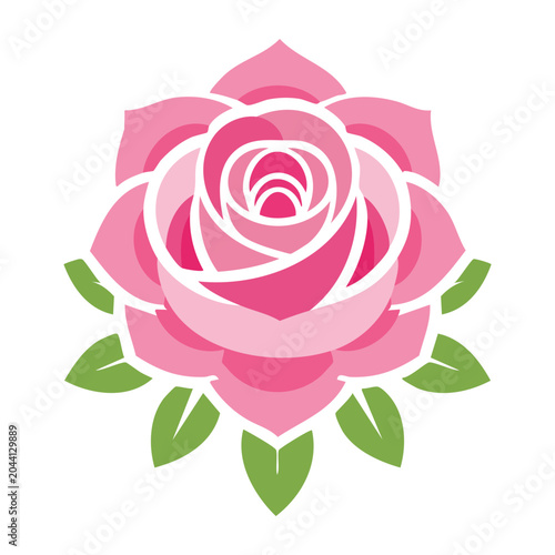 Stylized Pink Rose Icon
