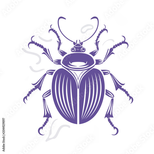 Stylized Purple Beetle Illustration