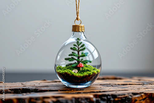 Miniature Indoor Garden Clear Glass Ornament