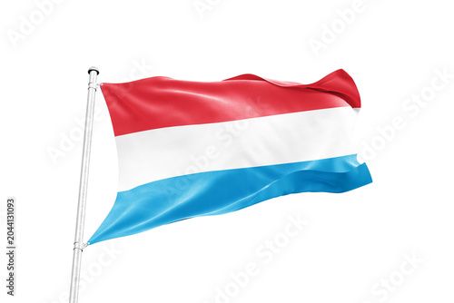 Canvas-taulu Luxembourg flag waving on pole isolated on transparent background