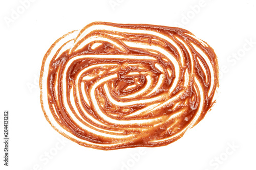 Картината върху платно Artful Swirl of Tomato Sauce – A Close-Up Capture of Smooth, Spiral Ketchup Show