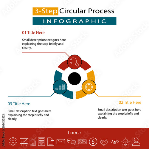 3 Step Circular Cycle Infographic 3 Template For Business Process