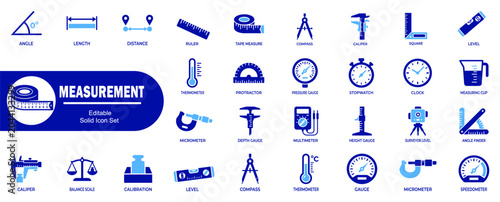 Fotografie Measurement tools icon set