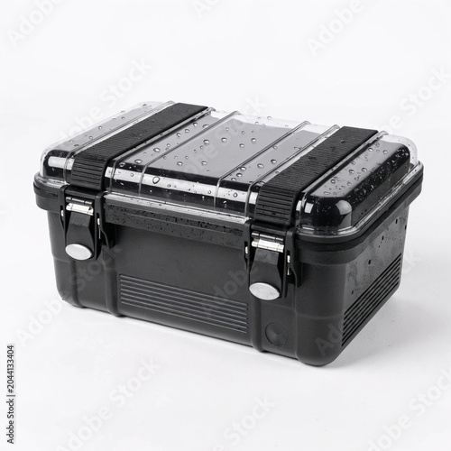 Waterproof protective storage box isolated on white background, realistic PNG