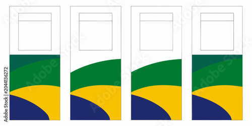 Foto Brazilian flag inspired pattern on rectangular cards vector illustration