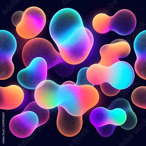 Modern Mesh Gradient Shapes Set