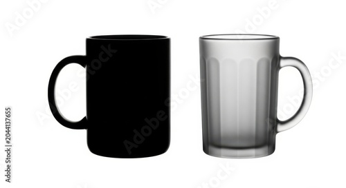 Two empty coffee mugs side by side