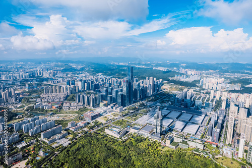 Aerial view of the CBD new district in Guiyang, Guizhou Province, China