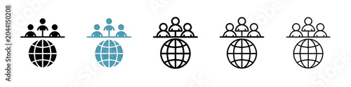 Obraz na płótnie Worldwide Summit Vector Icon Set