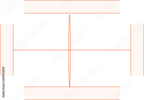 Obraz na plátně Orange framed cross hair layout graphic