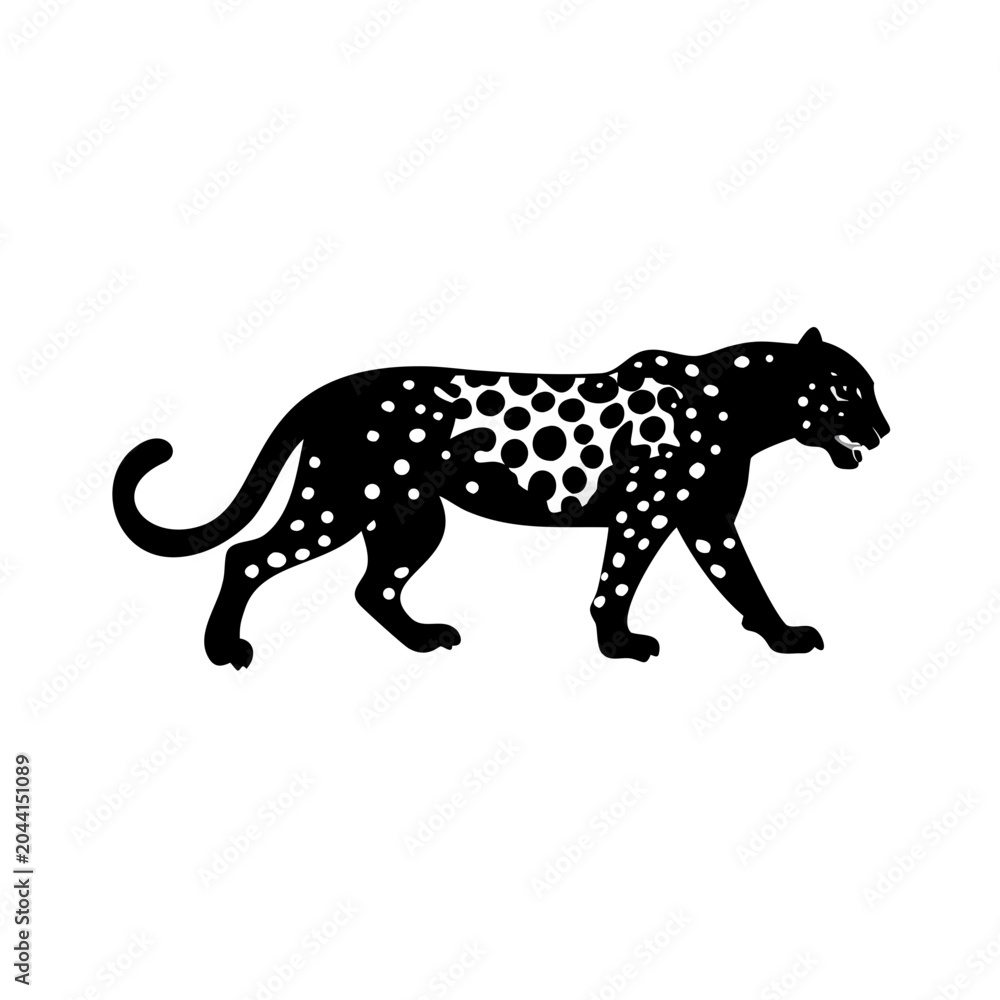 Fototapeta premium jaguar icon silhouette illustration for wildlife and nature design