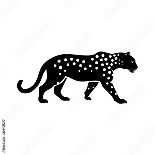 jaguar icon silhouette illustration for wildlife and nature design