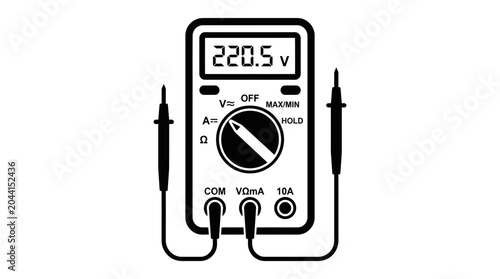 Foto Digital Multimeter Icon Vector Illustration