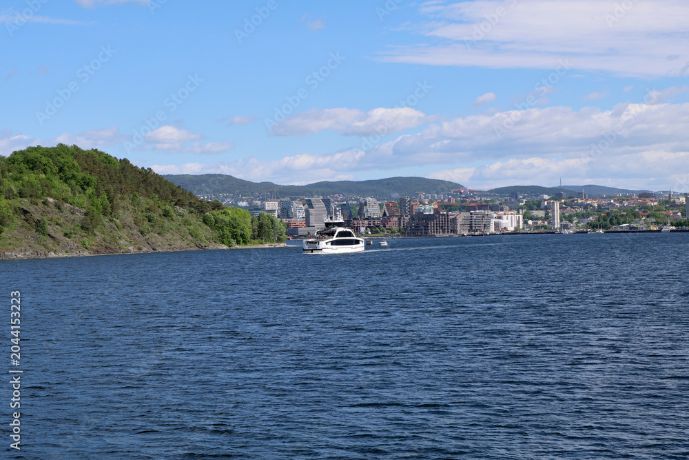 Fototapeta premium Ferry at the fjord