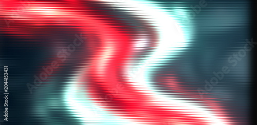 A vibrant abstract image with swirling red and white lines on a dark background