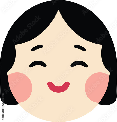 Bild auf Leinwand Smiling traditional female face mask illustration