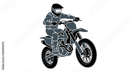 Bild auf Leinwand Motocross Rider Dirt Bike Vector Illustration