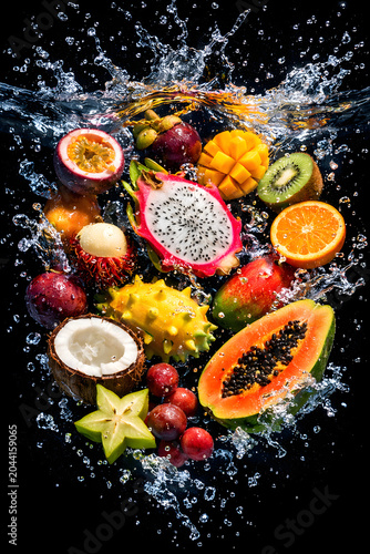 mix fruite just like papaya,coconut,mango,kiwi etc.