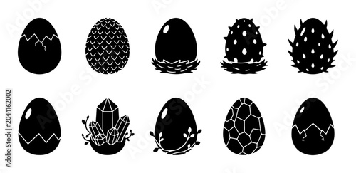 Tableau sur toile Fantasy Dragon Eggs Collection, Mythical Creature Hatchlings, Mystical Symbols,