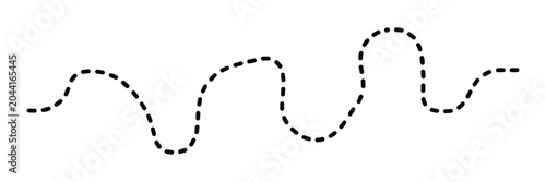 Squiggle dashed line, long wavy stroke path