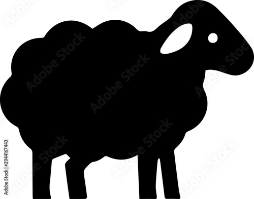 Sheep Silhouette Farm Animal Black Vector Illustration