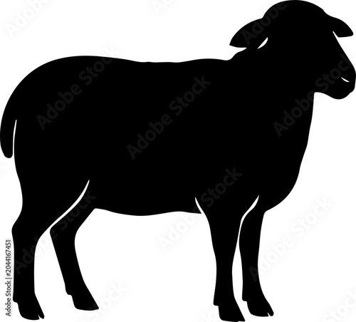 Sheep Silhouette Farm Animal Black Vector Illustration