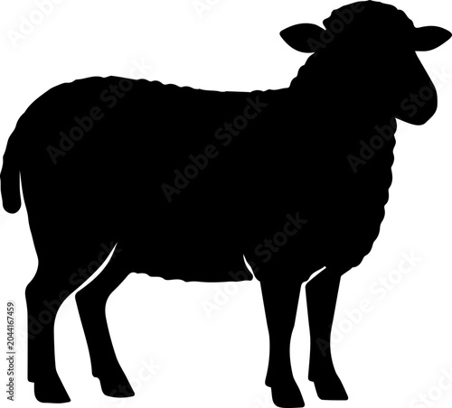Sheep Silhouette Farm Animal Black Vector Illustration