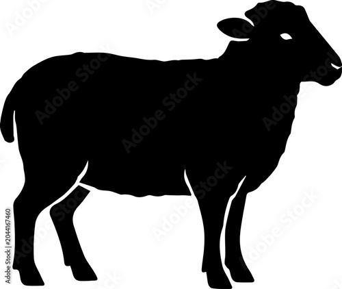 Sheep Silhouette Farm Animal Black Vector Illustration