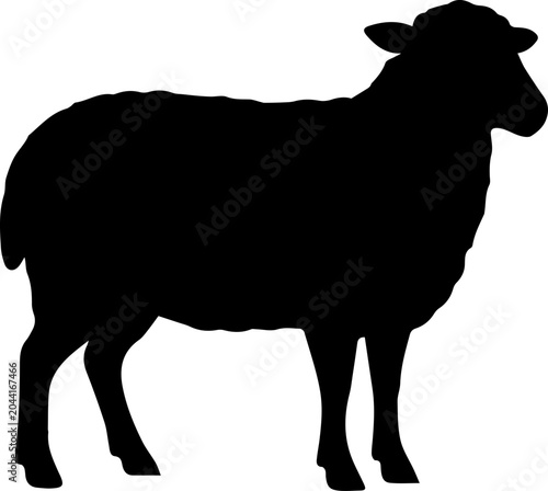 Sheep Silhouette Farm Animal Black Vector Illustration