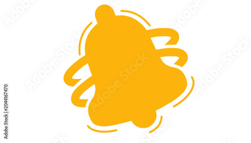 Vibrant Yellow Bell Icon with Sound Waves - Notification Alert