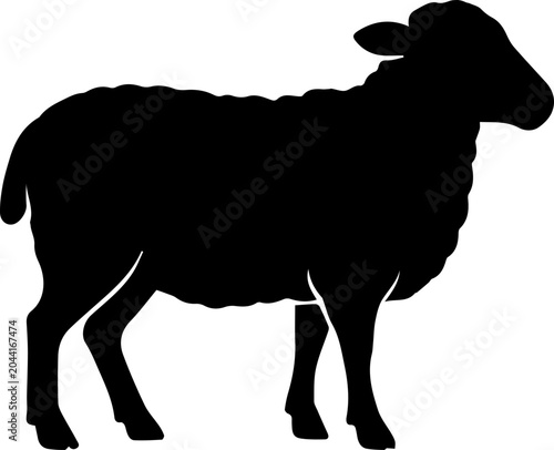 Sheep Silhouette Farm Animal Black Vector Illustration