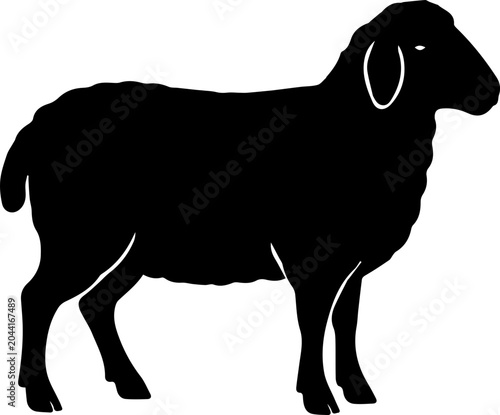 Sheep Silhouette Farm Animal Black Vector Illustration