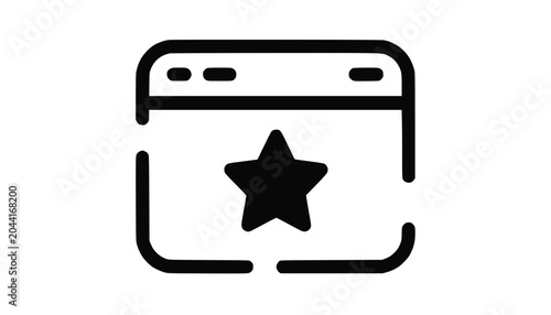 Website Favorite Star Icon - Bookmark, Star Rating, Web Design Element