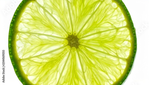 Bright lime slice with radial segments