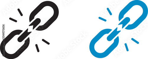 Fotografía Broken chain icon broken chain link symbol for disconnected relationship or brok