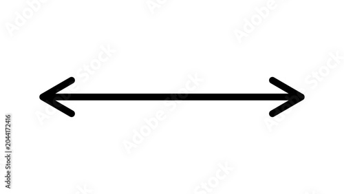 Photos Double arrow black straight line symbol, pointing both sides indicator, two side direction mark, bidirectional arrow sign isolated on transparent background