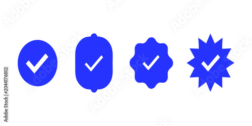 Blue Verification Badge Icon Set for Social Media Profile