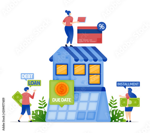 Credit Card Debt and Mortgage Loan Maturity Calendar with Payment Schedule Reminder and Financial Planning Management