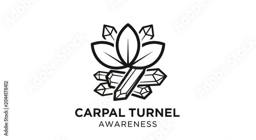 Elegant Carpal Tunnel Awareness Logo with Crystal Lotus Design.